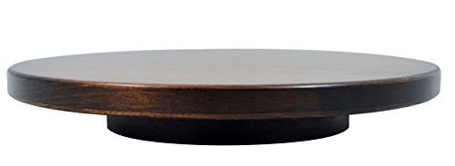 Wooden Lazy Susan Turntable – Spinning, Solid Wood Lazy Susan Organizer – Lazy Susan Turntable for Table Top/Counter Top – 360 Rotating Swivel (14”, Brown Maple Wood, Asbury Stain)