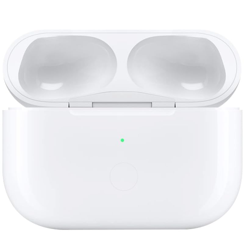 Wireless Charging Case Replecement Compatible for Air pod Pro, Support Wired & Wireless Charging, with Buletooth Pairing Sync Button, White [NO EARPODS]