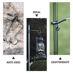 4Pcs Outdoor s lamp Hook Pole Mount Hooks, Black Pole Attachment Hanger, Multifunctional Camping Light Hook for Indoor& Outdoor Hanging Outdoor Light Hanging Holder Lights Camping Accessories