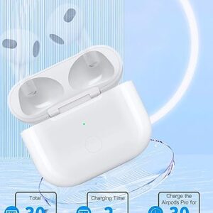 Wireless Charging Case Replacement Compatible with AirPod 3rd Generation, Air Pod 3 Charger Case with Bluetooth Pairing Sync Button Without Earbuds, White