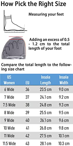 WHITIN Women's Barefoot Shoes Fashion Sneakers Minimalist Wide Width Toe Box Zero Drop Size 9 Gym Training W81 Running Walking Flat Workout Grey 40