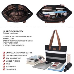 LOVEVOOK Laptop Shoulder Work Tote Bag for Women,Lightweight Casual Daily Bag Fits 15.6 In Laptop Handbag Purse 2pc/set