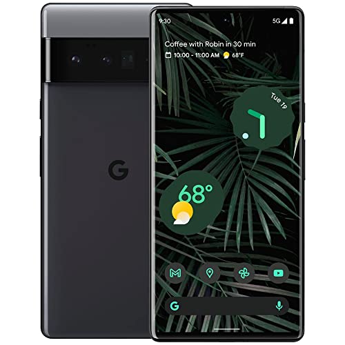 Google Pixel 6 Pro - 5G Android Phone - Unlocked Smartphone with Advanced Pixel Camera and Telephoto Lens - 128GB - Stormy Black (Renewed)