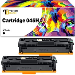 toner bank compatible 045 toner: cartridge replacement for canon 045 045h mf634cdw mf632cdw color imageclass lbp612cdw lbp612 mf632 mf634 printer ink (black, 2-pack)
