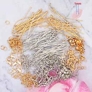 EuTengHao Natural Irregular Chips Stone Beads Gemstone Beads Kit with Tassels Wooden Beads Tiny Beads Jewelry Findings Charms Earring Hooks Beading Wire for Jewelry Making(30 Colors)