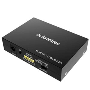 avantree hax05 - hdmi arc audio converter tv sound with pass-through capabilities, optical & analog audio output, and cec support