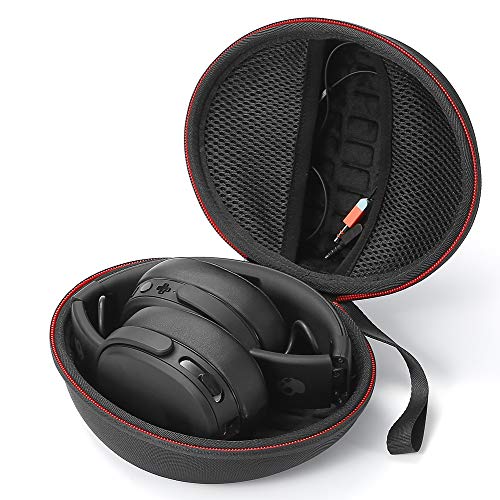 Hard Travel Carrying Case Compatible with Skullcandy Crusher Over-Ear Headphones. (Case Only, Not Include The Device)-Black(Black Lining)