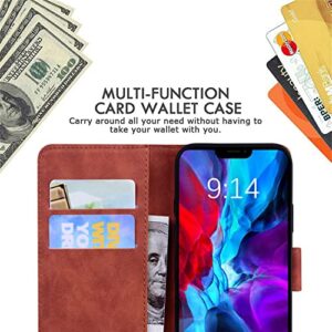 IVY Realme 7 Pro Case for Realme 7 Pro,[Butterfly][Flip Kickstand][Magnetic Buckle][Skin Touch Feeling] Wallet Case for Oppo Realme 7 Pro Case - Brown