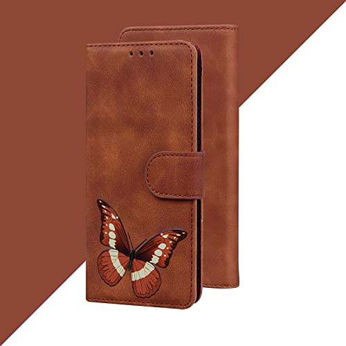 IVY Realme 7 Pro Case for Realme 7 Pro,[Butterfly][Flip Kickstand][Magnetic Buckle][Skin Touch Feeling] Wallet Case for Oppo Realme 7 Pro Case - Brown