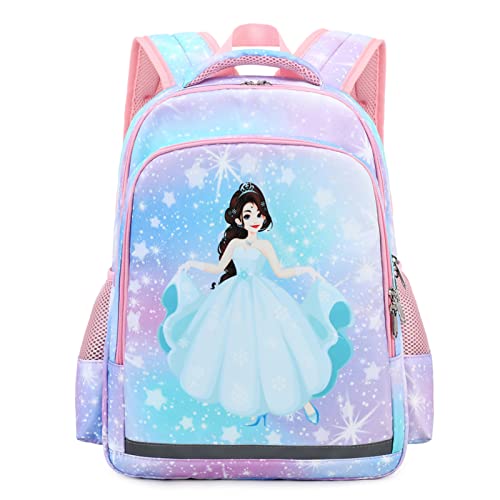 YCBB Kids Backpacks for Girls Princess School Backpack Set with Lunch Tote Bag Lightweight Preschool Kindergarten Elementary School Backpacks