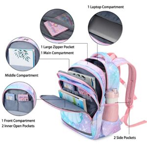 YCBB Kids Backpacks for Girls Princess School Backpack Set with Lunch Tote Bag Lightweight Preschool Kindergarten Elementary School Backpacks