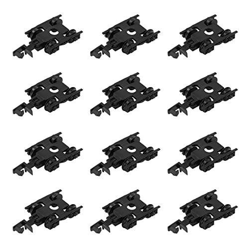 FSGLOVE Miniature Model Building Kit 12pcs/24pcs Model Train N- Scale 1:160 POM Bogies with Couplers 36" Plastic Wheels (Color : 12pcs)