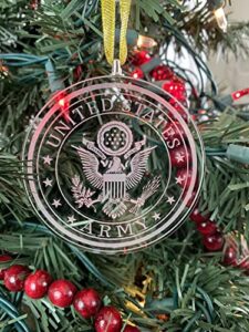 ae sport us army christmas ornament glass etched hanging pendant