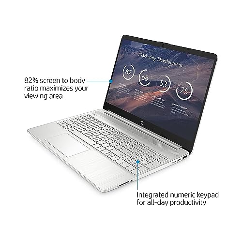 HP 2022 15.6" FHD Laptop, AMD Ryzen 5-5500U Processor, 32GB RAM, 1TB PCIe SSD, AMD Radeon Graphics, HD Webcam, Wi-fi, Bluetooth, Win 11, Silver, 32GB SnowBell USB Card