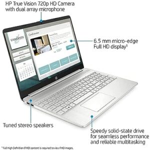 HP 2022 15.6" FHD Laptop, AMD Ryzen 5-5500U Processor, 32GB RAM, 1TB PCIe SSD, AMD Radeon Graphics, HD Webcam, Wi-fi, Bluetooth, Win 11, Silver, 32GB SnowBell USB Card