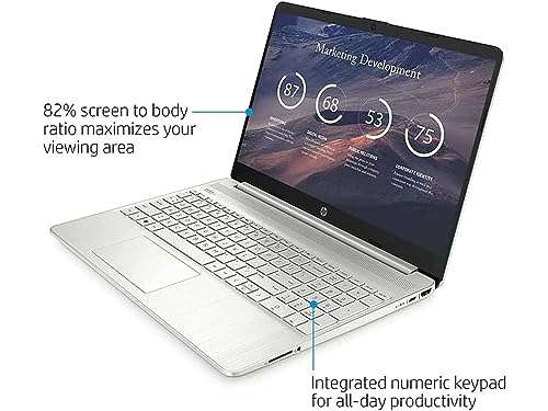 HP 2022 15.6" FHD Laptop, AMD Ryzen 5-5500U Processor, 32GB RAM, 1TB PCIe SSD, AMD Radeon Graphics, HD Webcam, Wi-fi, Bluetooth, Win 11, Silver, 32GB SnowBell USB Card