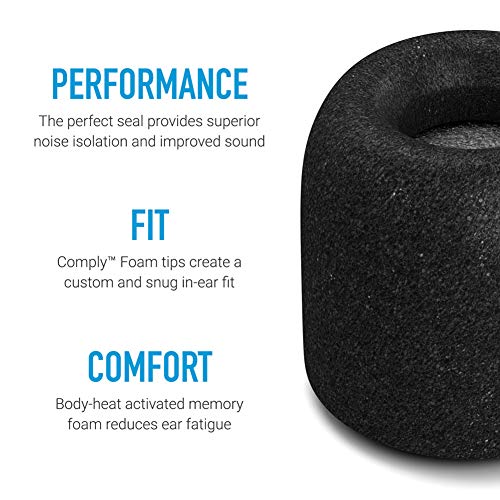 Comply Foam Ear Tips for Beats Fit Pro and Beats Studio Buds, Ultimate Comfort, Unshakeable Fit, Assorted, 3 Pairs,Black