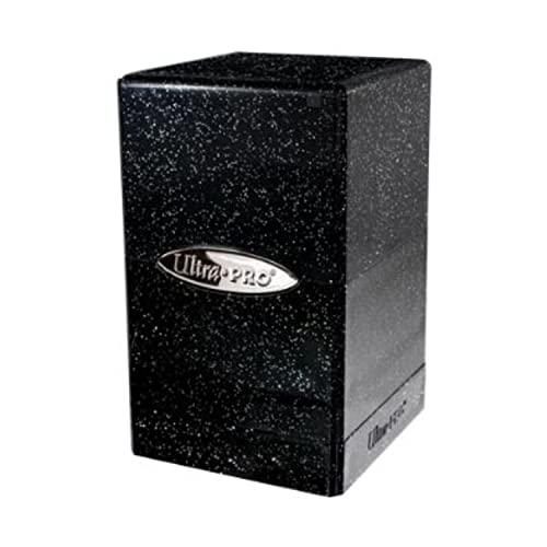 Ultra Pro - Satin Tower 100+ Card Deck Box (Glitter Black) - Protect Your Gaming Cards, Sports Cards or Collectible Cards In Stylish Glitter Deck Box, Perfect for Safe Traveling