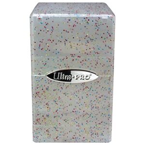 Ultra Pro - Satin Tower 100+ Card Deck Box (Glitter Crystal) - Protect Your Gaming Cards, Sports Cards or Collectible Cards In Stylish Glitter Deck Box, Perfect for Safe Traveling