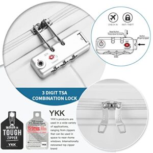 Somago 20IN Carry On Luggage and 14IN Mini Cosmetic Cases Travel Set Hardside Luggage with Spinner Wheels Lightweight Polypropylene Suitcase with TSA Lock (2-Piece Set (14/20), Creamy White)