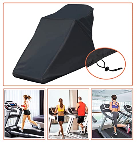 Oslimea Treadmill Cover Waterproof, Sunscreen Treadmill Cover for Indoor & Outdoor, Dust-Proof Sports Running Machine Protective Cover with Drawstring, Black (78''L x 37''D x 59''H, Non-Folding)