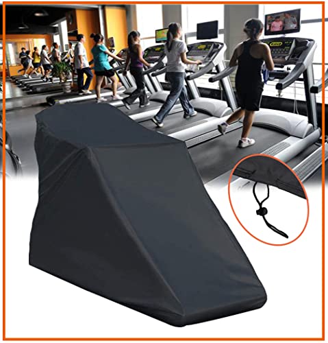 Oslimea Treadmill Cover Waterproof, Sunscreen Treadmill Cover for Indoor & Outdoor, Dust-Proof Sports Running Machine Protective Cover with Drawstring, Black (78''L x 37''D x 59''H, Non-Folding)