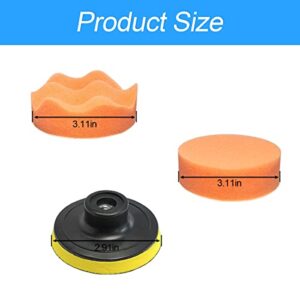 22 PCS Drill Polishing Buffing Pads Kit, Car Foam Drill, 3" Buffing Pads, Automotive Polisher for Drilling, Buffing, Waxing, Detailing Kit for Car(18 Pads, 2 Drill Adapter, 2 Suction Cup)