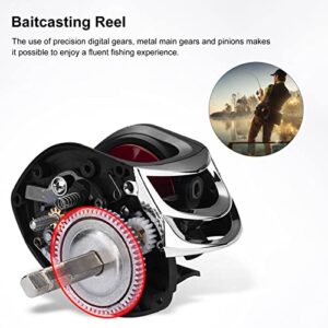 Fishing Baitcasting Reel, Baitcaster Fishing Reels, 18+1BB Baitcasting Reel Magnetic Brake Fishing Wheel Starlike Unloading Handle for Fishing (Left Hand)