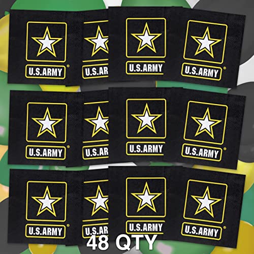 Havercamp U.S. Army Beverage Napkins (48 pcs.)! 48 US Army Napkins, 5 inch Square (folded) in the Officially Licensed United States Army Logo.