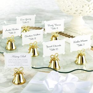kate aspen (set of 24) gold kissing bells place card holders, wedding bells for ringing at wedding, wedding decorations, wedding favors, place settings