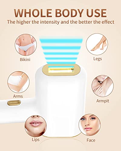 GERCY Laser Hair Removal for Women Permanent, Painless At-Home IPL Hair Removal Device Upgraded to 999,999 Flashes, 5 Level Energy Adjustable & 2 Flash Modes for Beautify Skin, Face, Body, Bikini