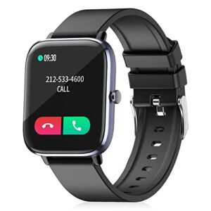 souyie 2022 smart watch with bluetooth call for men women, ip67 waterproof fitness tracker with 1.7" hd display blood pressure heart rate temperature sleep monitor for android and ios phones
