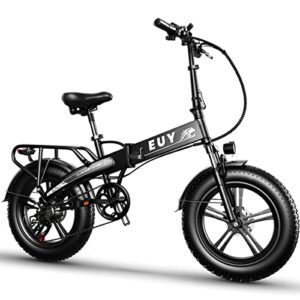 auloor electric bike,750w ebike for adults with 48v 12.8ah battery,20" fat tire electric bike,30mph folding electric bicycle 7-speed e bike (black, standard)