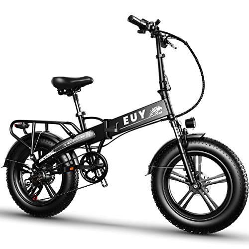 Auloor Electric Bike,750W Ebike for Adults with 48V 12.8Ah Battery,20" Fat Tire Electric Bike,30MPH Folding Electric Bicycle 7-Speed E Bike (Black, Standard)