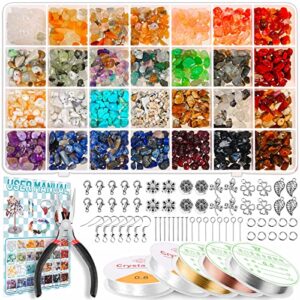 paxcoo crystal jewelry making kit for adults, ring making kit with 28 colors crystal gemstone beads, jewelry wire and pliers for ring making, jewelry making supplies