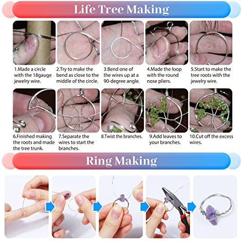 PAXCOO Crystal Jewelry Making Kit for Adults, Ring Making Kit with 28 Colors Crystal Gemstone Beads, Jewelry Wire and Pliers for Ring Making, Jewelry Making Supplies