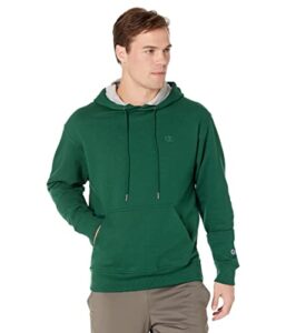 champion men's powerblend fleece hoodie, c logo retired colors, forest peak green c logo, x-large