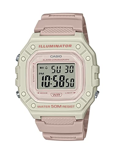 Casio Illuminator Alarm Chronograph Digital Sport Watch (Model W218HC-4A2V) (Light Pink)