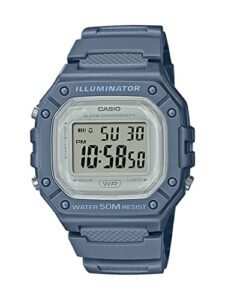 casio illuminator alarm chronograph digital sport watch (model w218hc-2av) (blue)
