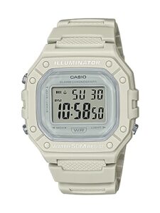 casio illuminator alarm chronograph digital sport watch (model w218hc-8a2v) (light gray)