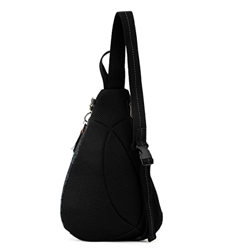 Sakroots Women's Go Sling Backpack in Nylon Eco Twill, Black Tonal Spirit Desert, One Size