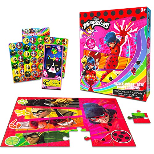 Zagtoon Miraculous Ladybug Puzzle - Bundle with Miraculous Ladybug Jigsaw Puzzle Activity Plus Superhero Fun Pack and More (Miraculous Ladybug Toys)