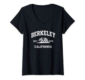 womens berkeley california ca vintage state athletic style v-neck t-shirt