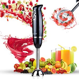 5 core handheld blender, electric hand blender 8-speed 500w, immersion hand held blender stick with food grade stainless steel blades for perfect for smoothies, puree baby food & soup