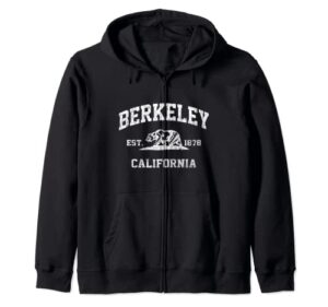 berkeley california ca vintage state athletic style zip hoodie