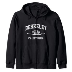 Berkeley California CA vintage state Athletic style Zip Hoodie