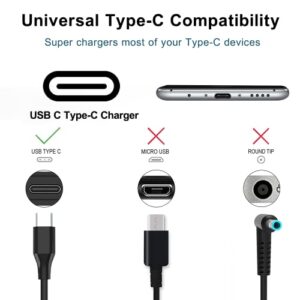 USB-C Laptop Charger 45W for Acer Charger: Acer Chromebook Spin 311 315 CP311 CP315 CB311 CB315, Chromebook Spin 11 13 15 R13 713 714 715 C721 C732 C733 C933 USB Type C Power Cord, N16Q14 N17Q5 N18Q1