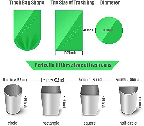 Biodegradable Trash Bags 100 Counts, 20L Small Bin Liner Recycle 4-6 Gallon Garbage Bag, Thick Degradable Rubbish Bag Compostable For Food/Household/Garden Waste in Kitchen,Office,Home,pet