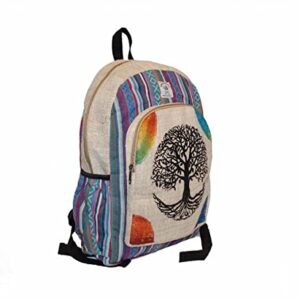 Tree of Life Handmade Hemp Large Backpack - Multicolor Backpack | Bohemian Hippie Backpack Big Size