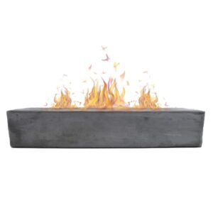 roundfire large rectangle tabletop fire pit - portable bioethanol fireplace for indoor & garden (classic finish)